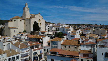 Obraz premium Beautiful mediterranean White Houses of Cadaques Costa Brava Spain
