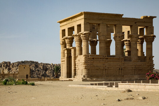 Temple of Isis ruins on Philae Island in Egypt