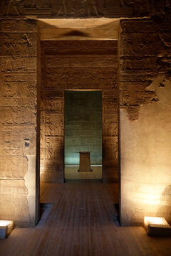 Doorway inside the Temple of Isis on Philae Island, Egypt