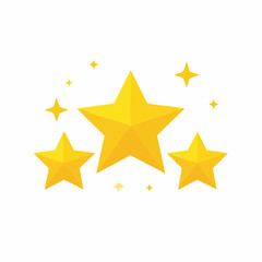 Obraz premium Three Golden Stars with Sparkles
