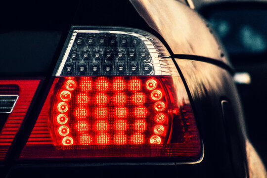 Car modern led tail light illuminating road