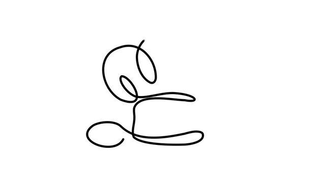 Continuous line drawing of chef hat and fork motion graphic for culinary or restaurant branding.