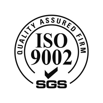 ISO 9002 SGS Quality Assured Firm Certification Badge for Manufacturing and Business Quality Management System Compliance