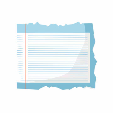 Torn Lined Paper with Red Margin Line