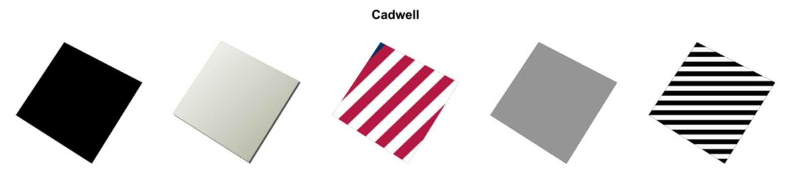 Cadwell (Georgia) blank outline map set