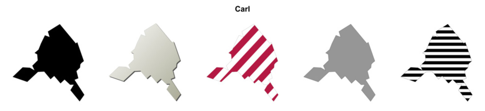 Carl (Georgia) blank outline map set