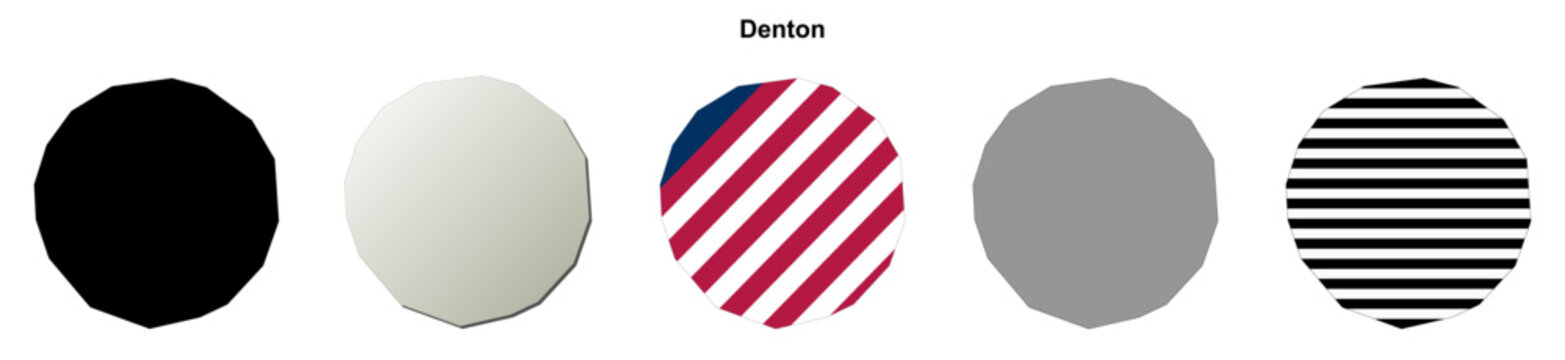 Denton (Georgia) blank outline map set