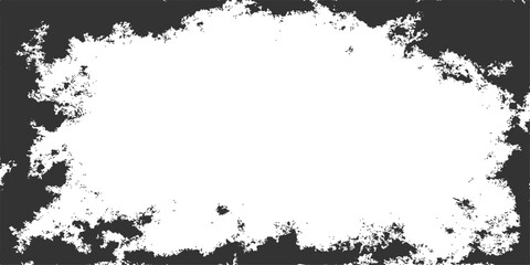 Obraz premium A dirty black grunge frame vector illustration featuring an artistic vintage paint texture and ink splash border pattern for your design