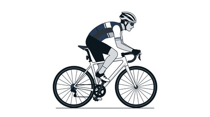 Naklejka premium Professional cyclist riding a road bike in a racing position