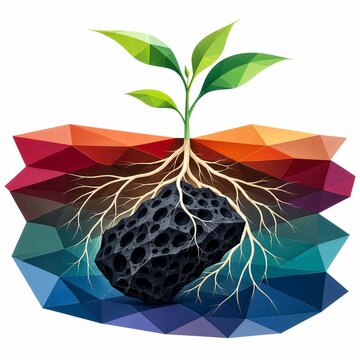 Biochar Soil Amendment Root System Illustration