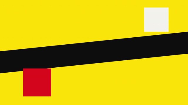 Abstract Geometric Bauhaus Style Yellow Animated Background