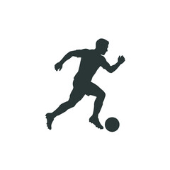 Fototapeta premium Soccer player silhouette kicking ball in action