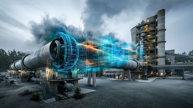 Industrial Plant with Holographic Turbine Analysis