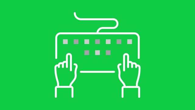 Animated online typing icon on transparent background with alpha channel isolated motion graphic