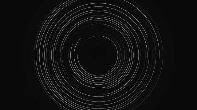 White concentric circles on black