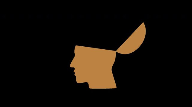 video illustration of human head opens up with empty output and you can fill it
