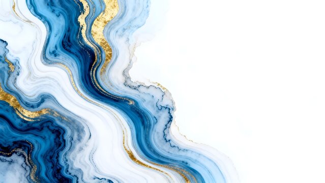 Abstract blue and gold marble pattern