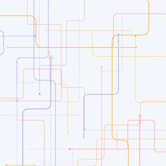 Obraz premium Decorative Circuit Line Dots Pattern