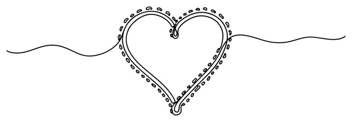 Minimalist heart shape formed by two intertwined octopus tentacles in single line art © Alicja