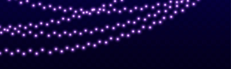 Obraz premium Festive lights garland with bright glow and bulbs. Vector Christmas design for projects. Isolated element for banners and ads.