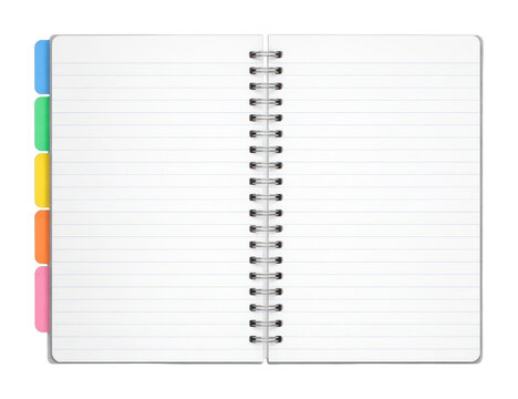 PNG Colorful tabbed spiral notebook