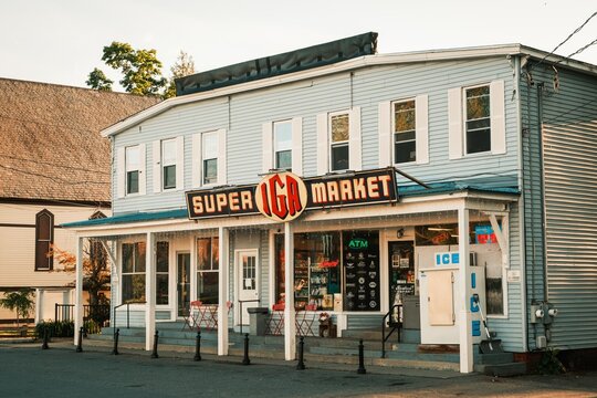 Super IGA Market vintage sign, Northfield, Massachusetts