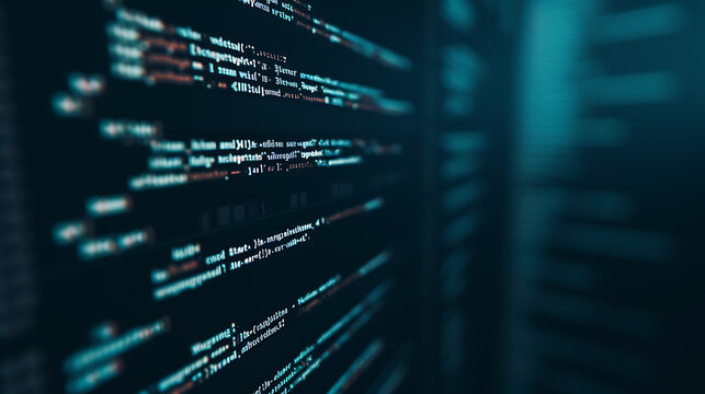 ダークモードのコードエディターでプログラムの行が表示されたモダンなインターフェース