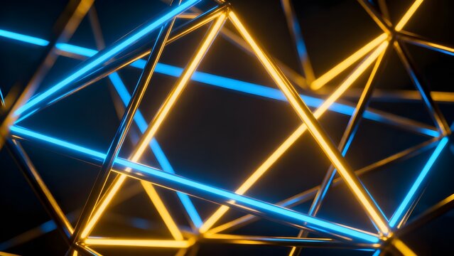 Abstract neon geometric lines