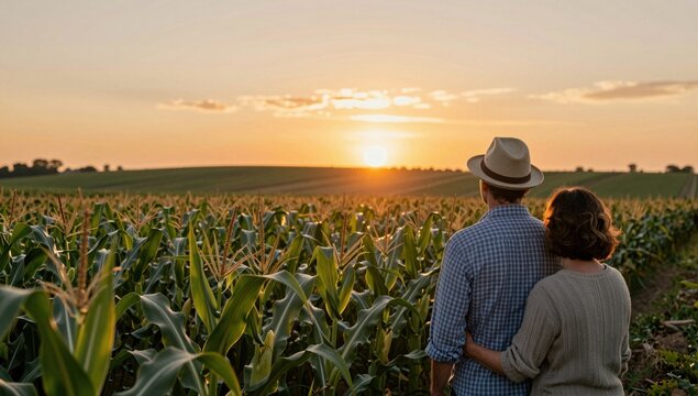 couple in corn field