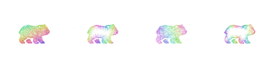 Multicolored sketch polar bear cub icon design set © David Zydd