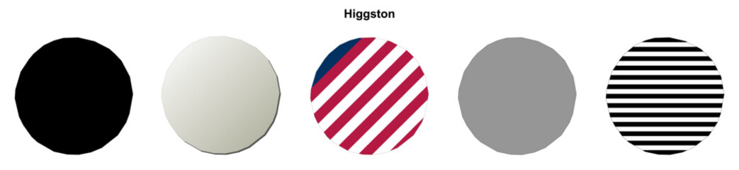 Obraz premium Higgston (Georgia) blank outline map set