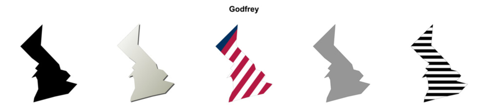Godfrey (Georgia) blank outline map set