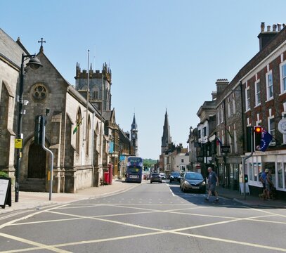 Fu&szlig;g&auml;ngerzone in Dorchester Dorset S&uuml;dengland