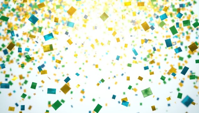 Brazil football confetti explosion isolated PNG celebration overlay