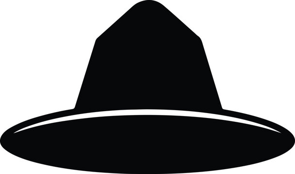Silhouette vector illustration of a vintage park ranger felt hat design