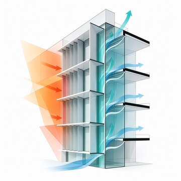 Passive Cooling Facade Climate Architecture Illustration