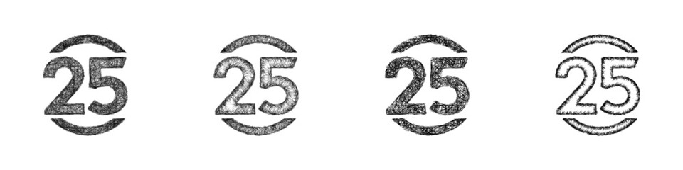 Fototapeta premium Sketch number 25 logo design set