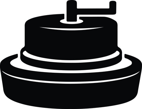 Silhouette vector traditional stone hand mill icon for grinding grain design