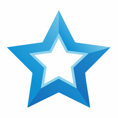 Obraz premium Blue Star Icon with White Center