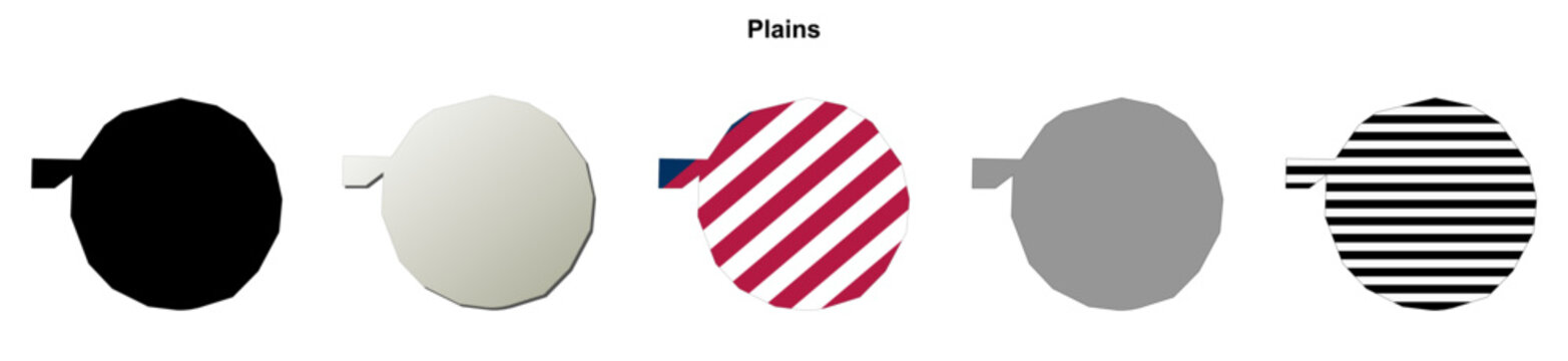 Plains (Georgia) blank outline map set