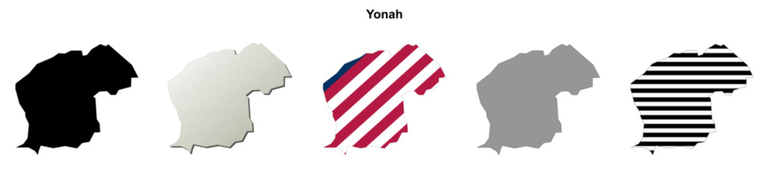 Yonah (Georgia) blank outline map set