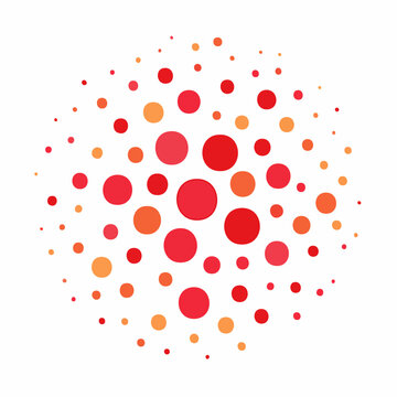 Abstract Red and Orange Polka Dot Pattern