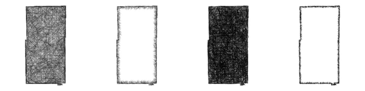 Monochrome sketch Vermilion County (Illinois) outline map design set