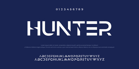 Creative modern technology alphabet fonts. Abstract typography urban sport, techno , fashion, digital, future creative logo font. vector illustration © Studio_type