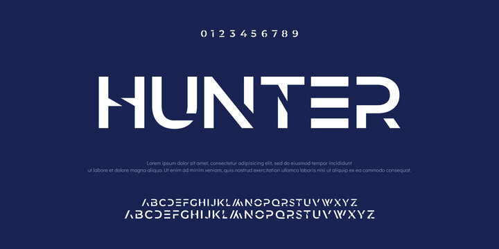 Creative modern technology alphabet fonts. Abstract typography urban sport, techno , fashion, digital, future creative logo font. vector illustration