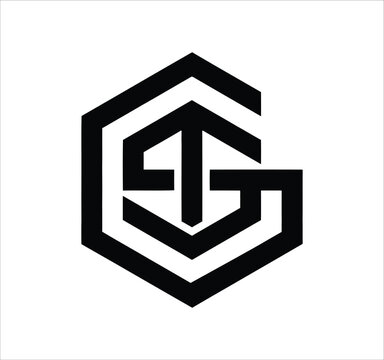 gts gt ts t s g letter logo design. Minimal monogram emblem, classic style. Alphabet vector logo design. Premium Business logo, White background. AI/EPS and PNG/JPEG.