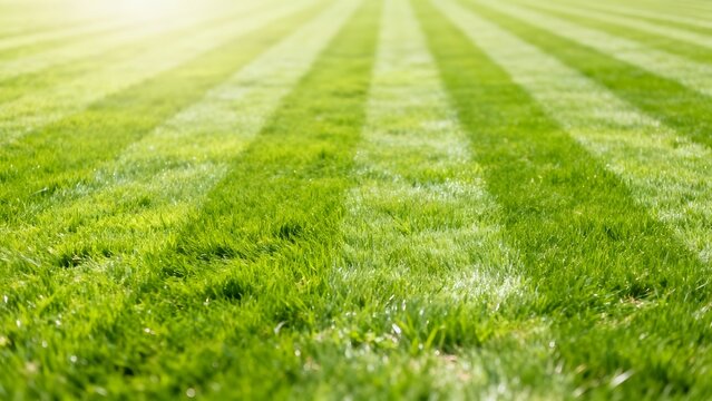 Green grass with mowing stripes