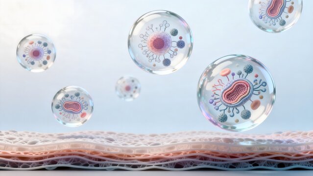 Cellular structures floating above tissue layer