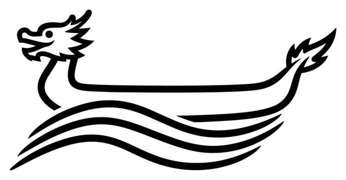Traditional Dragon Boat Festival Racing on Water Waves - Asian Culture and Sport Illustration for Oriental Heritage Celebration Designs