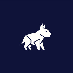 Fototapeta premium Geometric Origami Dog Silhouette Icon Design.